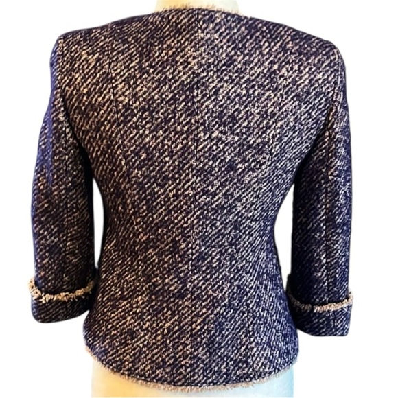 Talbots Purple Tweed Open Front Wool/Mohair/Alpaca Blazer Size 6 - Picture 3 of 10